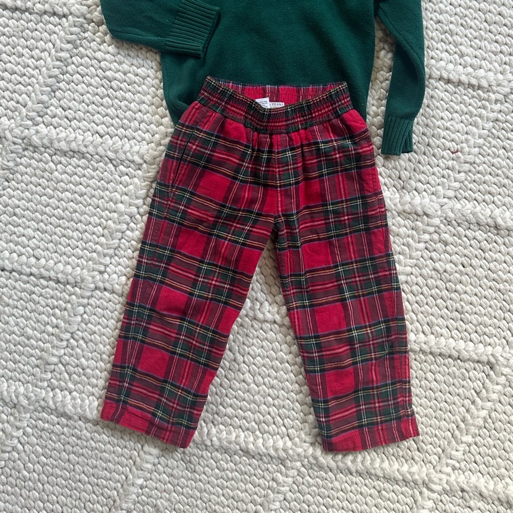 The Beaufort Bonnet Company Red and Green Plaid Kids Pants